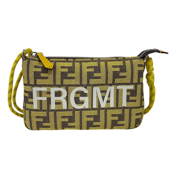 フェンディ FENDI バゲット スリムクラッチ FRGMT 8BS073 イエロー ジャガード レディース ショルダーバッグ