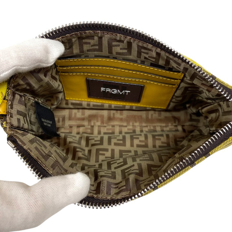フェンディ FENDI バゲット スリムクラッチ FRGMT 8BS073 イエロー ジャガード レディース ショルダーバッグ