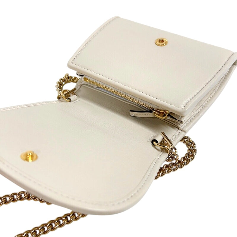 グッチ GUCCI ブロンディ チェーンウォレット 725219 アイボリー　ゴールド金具 レザー レディース 二つ折り財布
