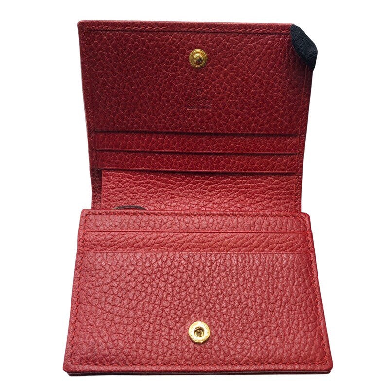 グッチ GUCCI GGマーモントカードケース 456126 レッド レザー レディース カードケース