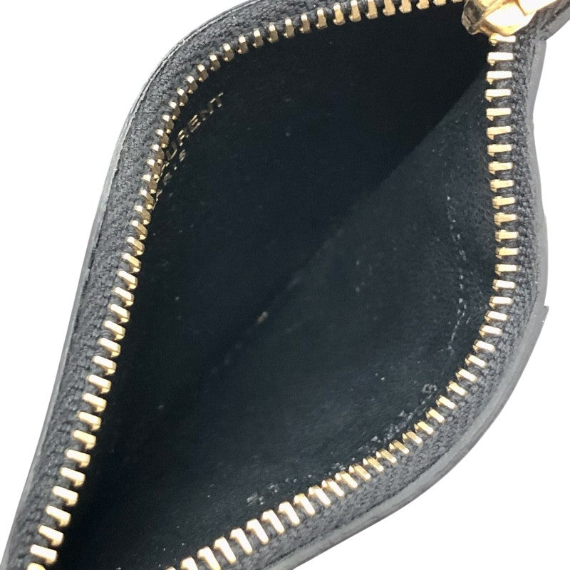 サンローラン SAINT LAURENT フラグメントケース 327212 ブラック×GD金具 カーフ レディース カードケース