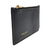 サンローラン SAINT LAURENT フラグメントケース 327212 ブラック×GD金具 カーフ レディース カードケース