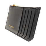 サンローラン SAINT LAURENT フラグメントケース 327212 ブラック×GD金具 カーフ レディース カードケース