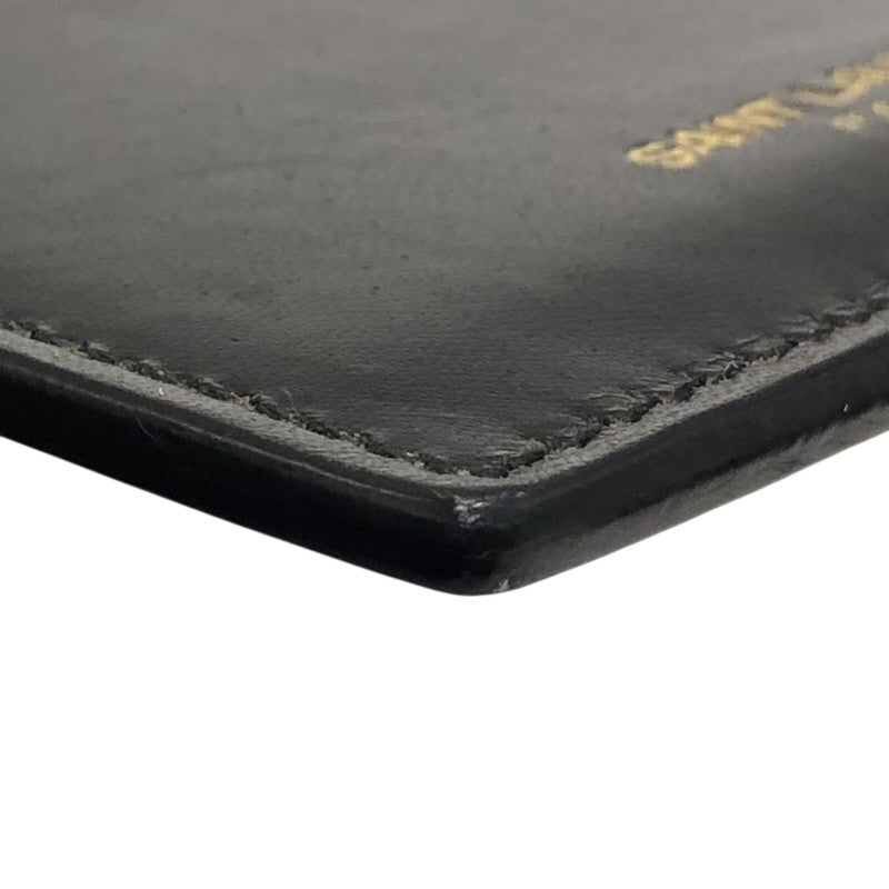 サンローラン SAINT LAURENT フラグメントケース 327212 ブラック×GD金具 カーフ レディース カードケース