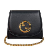 グッチ GUCCI ブロンディ チェーンウォレット 725219 ブラック　ゴールド金具 レザー レディース 二つ折り財布