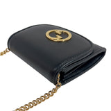 グッチ GUCCI ブロンディ チェーンウォレット 725219 ブラック　ゴールド金具 レザー レディース 二つ折り財布