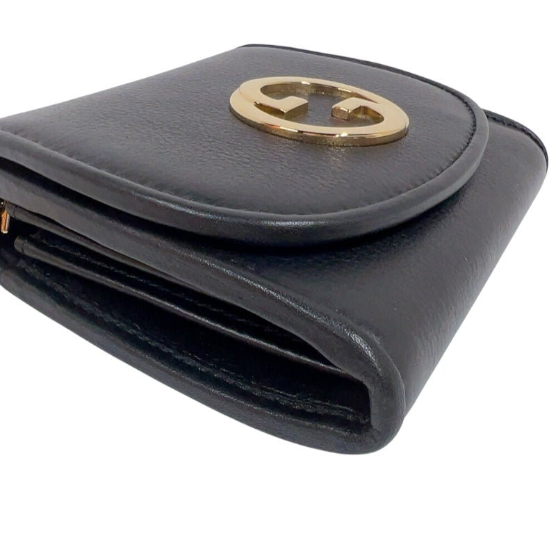 グッチ GUCCI ブロンディ チェーンウォレット 725219 ブラック　ゴールド金具 レザー レディース 二つ折り財布