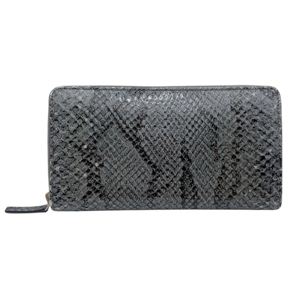グッチ GUCCI ラウンドファスナー　長財布 353227 グレー　シルバー金具 パイソン ユニセックス 長財布