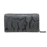 グッチ GUCCI ラウンドファスナー　長財布 353227 グレー　シルバー金具 パイソン ユニセックス 長財布