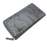 グッチ GUCCI ラウンドファスナー　長財布 353227 グレー　シルバー金具 パイソン ユニセックス 長財布