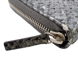グッチ GUCCI ラウンドファスナー　長財布 353227 グレー　シルバー金具 パイソン ユニセックス 長財布