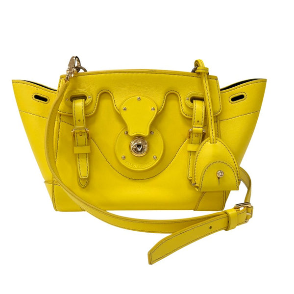 ラルフローレン RALPH LAUREN 2Wayハンドバッグ イエロー ゴールド金具 レザー レディース ハンドバッグ