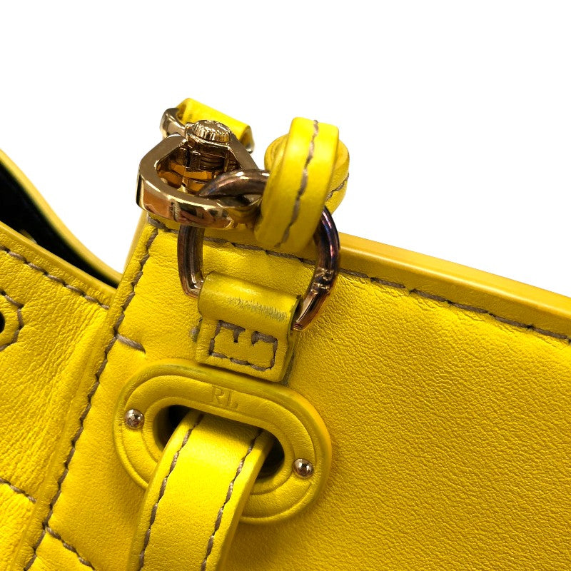 ラルフローレン RALPH LAUREN 2Wayハンドバッグ イエロー ゴールド金具 レザー レディース ハンドバッグ