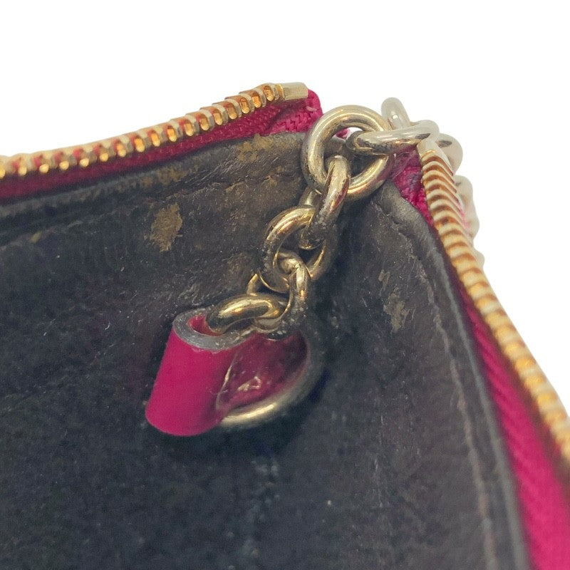 グッチ GUCCI マイクログッチシマ コインケース パープルピンク×SV金具 エナメル/メタル レディース コインケース