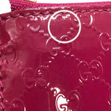 グッチ GUCCI マイクログッチシマ コインケース パープルピンク×SV金具 エナメル/メタル レディース コインケース