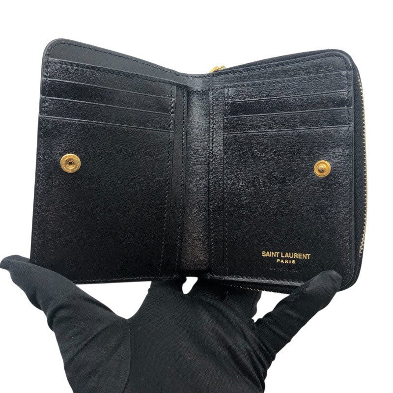 サンローラン SAINT LAURENT タイニーモノグラムコンパクトウォレット 635263 カーフスキン レディース 二つ折り財布