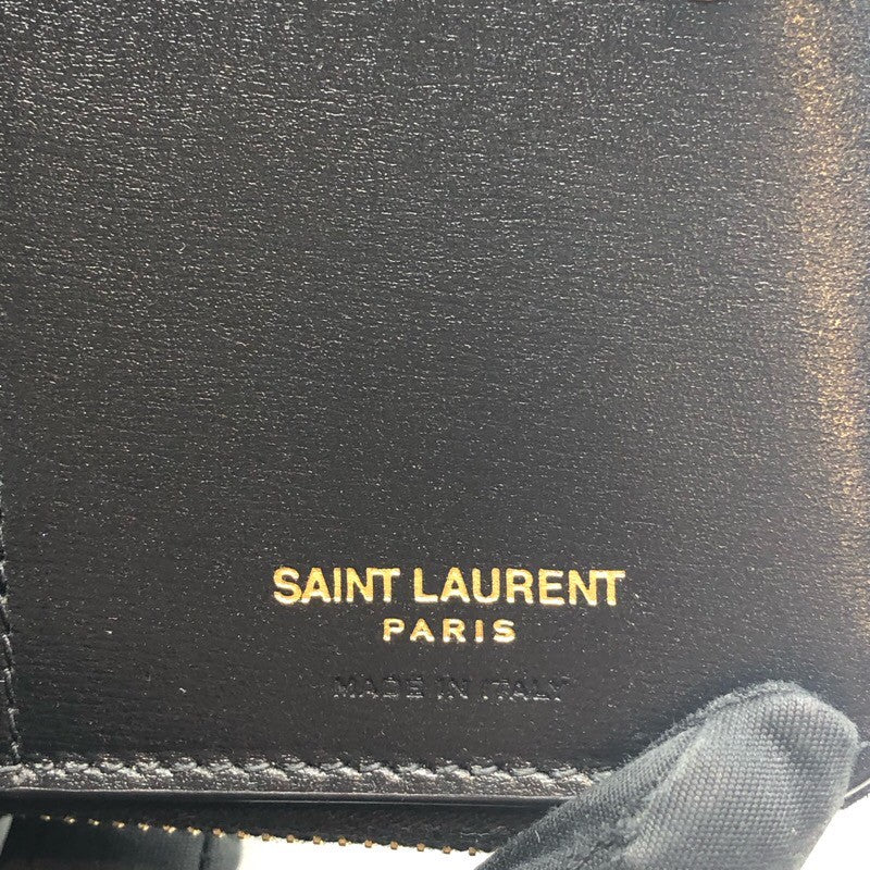 サンローラン SAINT LAURENT タイニーモノグラムコンパクトウォレット 635263 カーフスキン レディース 二つ折り財布