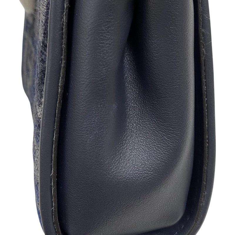 フェンディ FENDI ピーカブー ナノ 7AS294 ネイビー ゴールド金具 ジャガード レザー レディース ハンドバッグ ショルダーバッグ