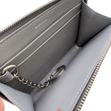 バレンシアガ BALENCIAGA ジップコインケース 771310 グレー　シルバー金具 レザー ユニセックス コインケース