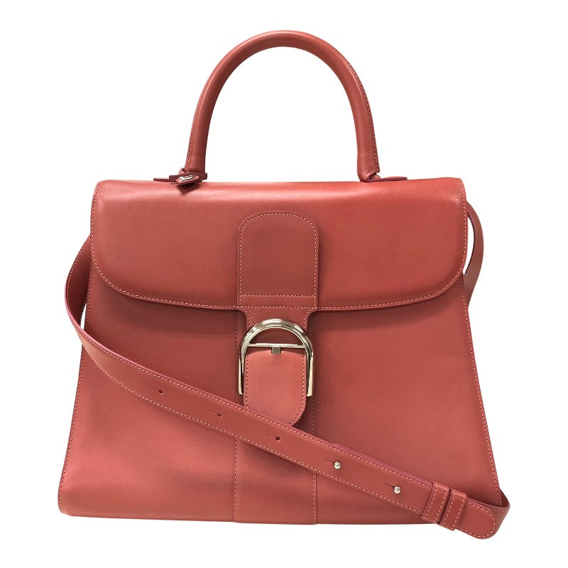 デルヴォー DELVAUX ブリヨンGM ピンク シルバー金具 レザー レディース ハンドバッグ
