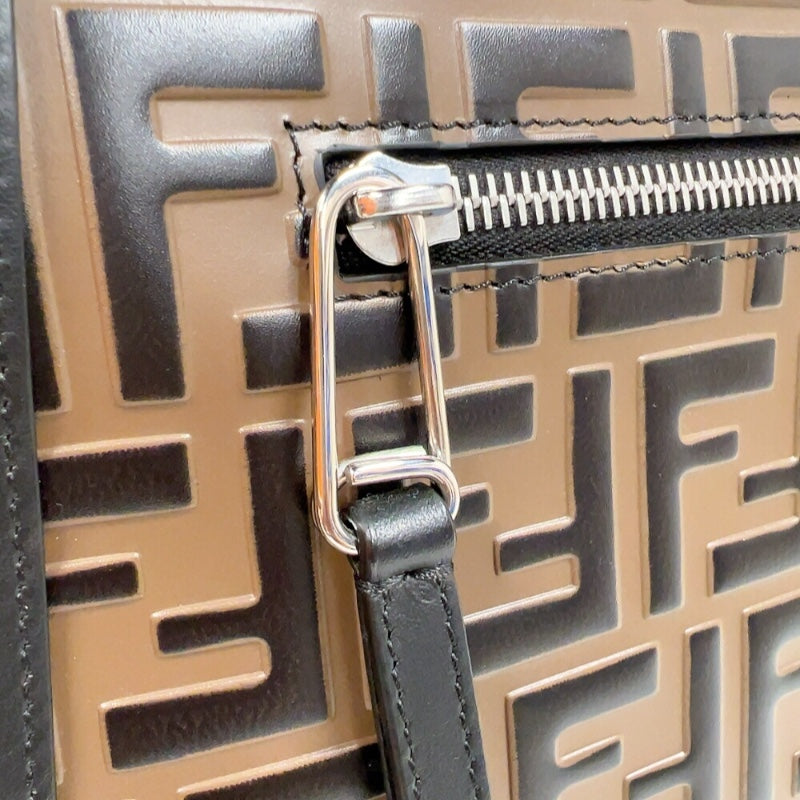 フェンディ FENDI ラナウェイショッパー 8BH351 ブラウン エンボスレザー ユニセックス ハンドバッグ