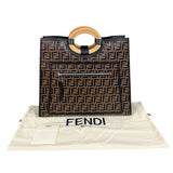 フェンディ FENDI ラナウェイショッパー 8BH351 ブラウン エンボスレザー ユニセックス ハンドバッグ