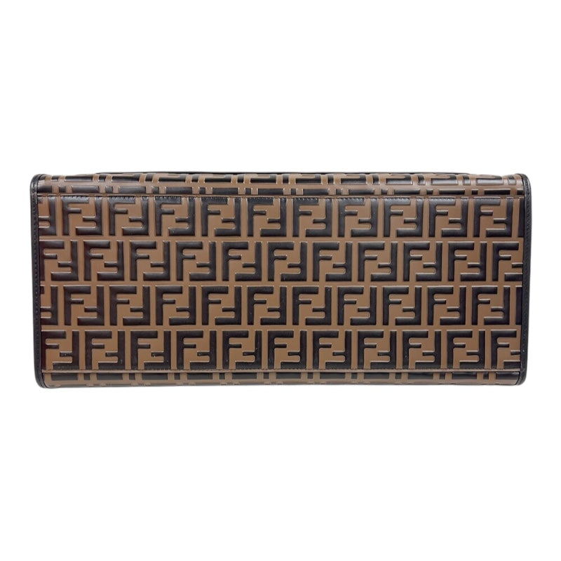 フェンディ FENDI ラナウェイショッパー 8BH351 ブラウン エンボスレザー ユニセックス ハンドバッグ