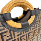 フェンディ FENDI ラナウェイショッパー 8BH351 ブラウン エンボスレザー ユニセックス ハンドバッグ