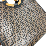 フェンディ FENDI ラナウェイショッパー 8BH351 ブラウン エンボスレザー ユニセックス ハンドバッグ