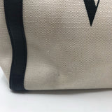ヴァレンティノ VALENTINO VNTRロゴトートバッグ アイボリー/ブラック キャンバス レディース トートバッグ