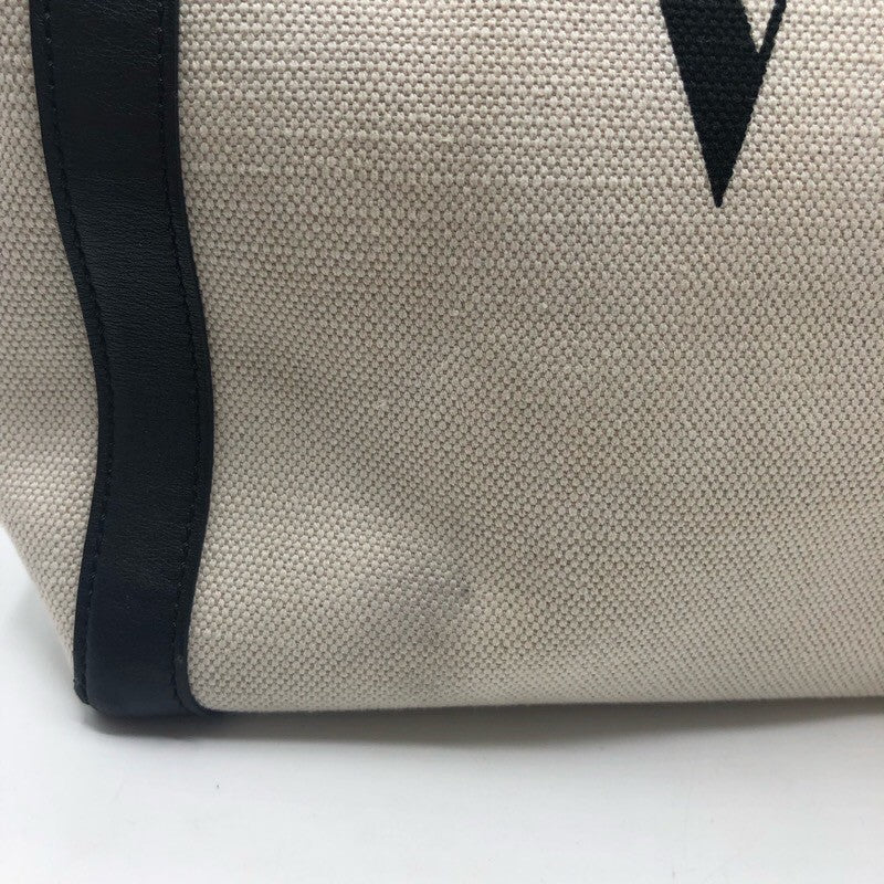 ヴァレンティノ VALENTINO VNTRロゴトートバッグ アイボリー/ブラック キャンバス レディース トートバッグ