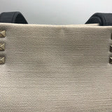 ヴァレンティノ VALENTINO VNTRロゴトートバッグ アイボリー/ブラック キャンバス レディース トートバッグ