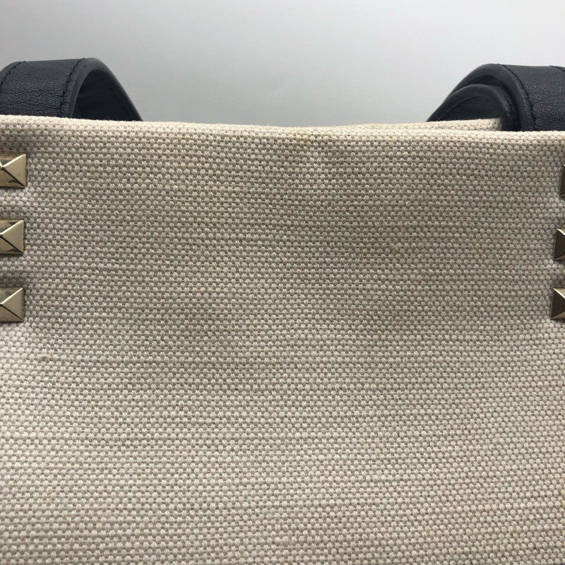 ヴァレンティノ VALENTINO VNTRロゴトートバッグ アイボリー/ブラック キャンバス レディース トートバッグ