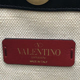 ヴァレンティノ VALENTINO VNTRロゴトートバッグ アイボリー/ブラック キャンバス レディース トートバッグ