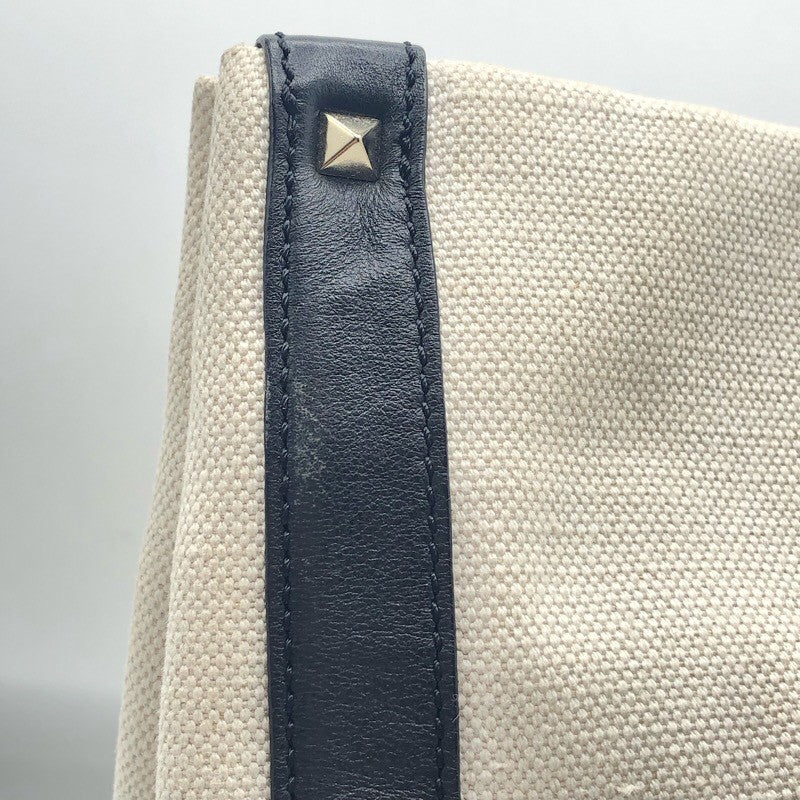 ヴァレンティノ VALENTINO VNTRロゴトートバッグ アイボリー/ブラック キャンバス レディース トートバッグ