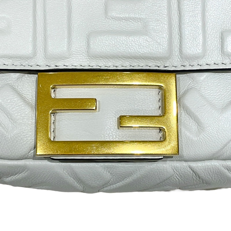 フェンディ FENDI バゲットバッグミニ 8BS017 ホワイト/ゴールド金具 レザー レディース ショルダーバッグ