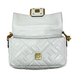 フェンディ FENDI バゲットバッグミニ 8BS017 ホワイト/ゴールド金具 レザー レディース ショルダーバッグ