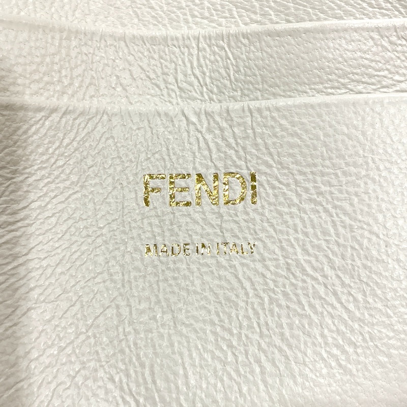 フェンディ FENDI バゲットバッグミニ 8BS017 ホワイト/ゴールド金具 レザー レディース ショルダーバッグ