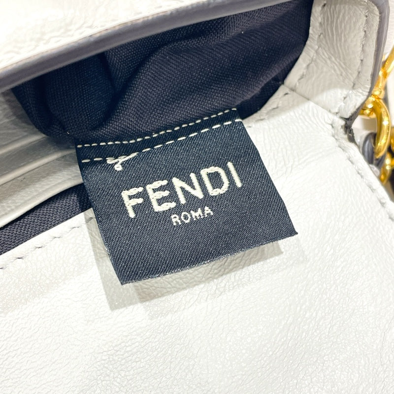 フェンディ FENDI バゲットバッグミニ 8BS017 ホワイト/ゴールド金具 レザー レディース ショルダーバッグ
