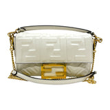 フェンディ FENDI バゲットバッグミニ 8BS017 ホワイト/ゴールド金具 レザー レディース ショルダーバッグ