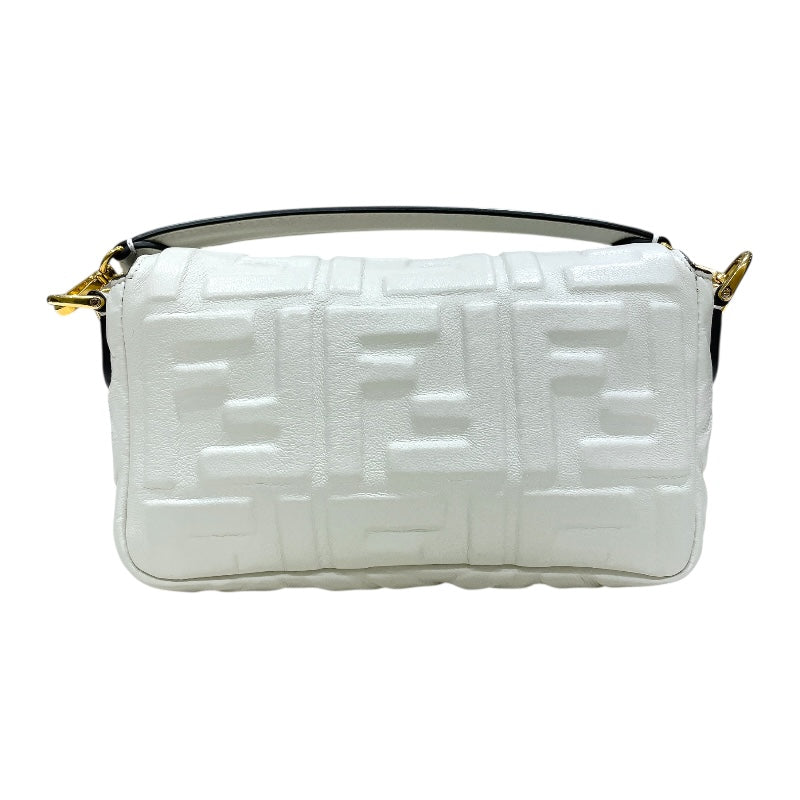 フェンディ FENDI バゲットバッグミニ 8BS017 ホワイト/ゴールド金具 レザー レディース ショルダーバッグ