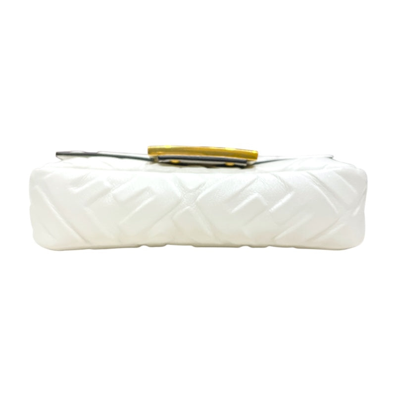 フェンディ FENDI バゲットバッグミニ 8BS017 ホワイト/ゴールド金具 レザー レディース ショルダーバッグ