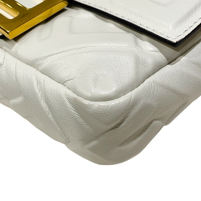 フェンディ FENDI バゲットバッグミニ 8BS017 ホワイト/ゴールド金具 レザー レディース ショルダーバッグ