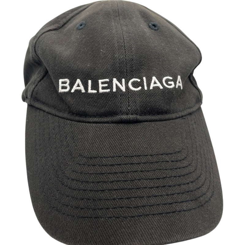 バレンシアガ BALENCIAGA ロゴ刺繍ベースボールキャップ 499071 ブラック コットン レディース その他ファッション雑貨