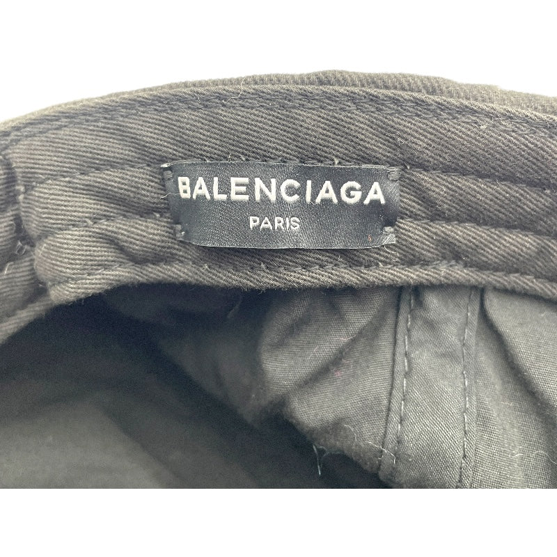 バレンシアガ BALENCIAGA ロゴ刺繍ベースボールキャップ 499071 ブラック コットン レディース その他ファッション雑貨