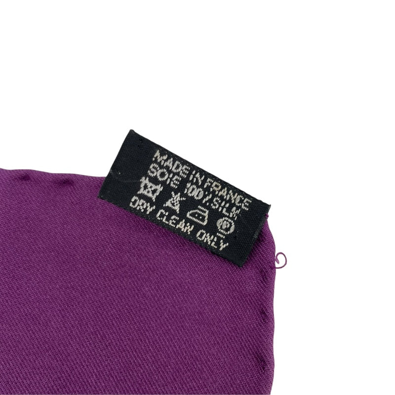 エルメス HERMES カレ90 VIE DU FLEUVE パープル シルク レディース スカーフ