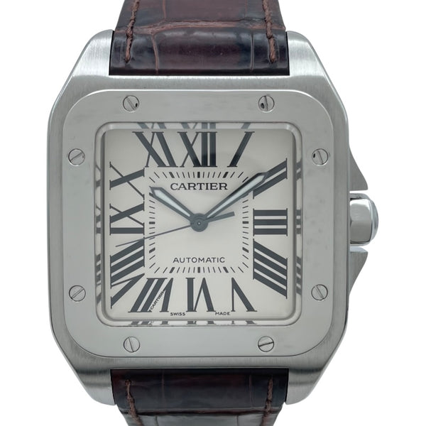 カルティエ Cartier サントス 100 LM W20076X8 ホワイト SS メンズ 腕時計