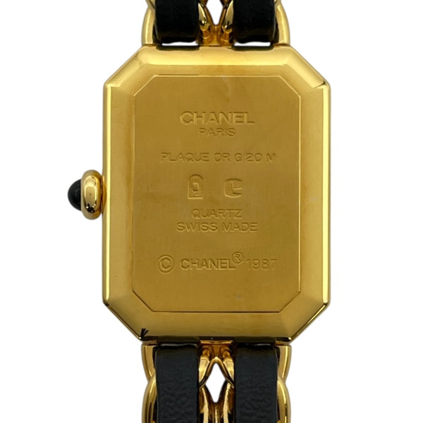 シャネル CHANEL プルミエール M H0001 ブラック GP クオーツ レディース 腕時計