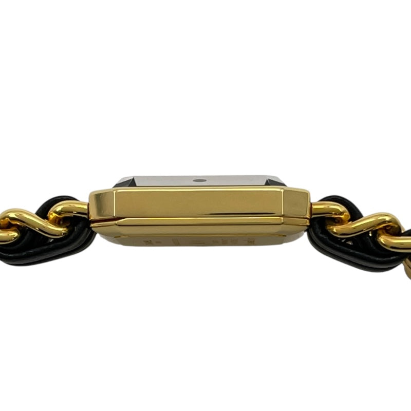 シャネル CHANEL プルミエール M H0001 ブラック GP クオーツ レディース 腕時計