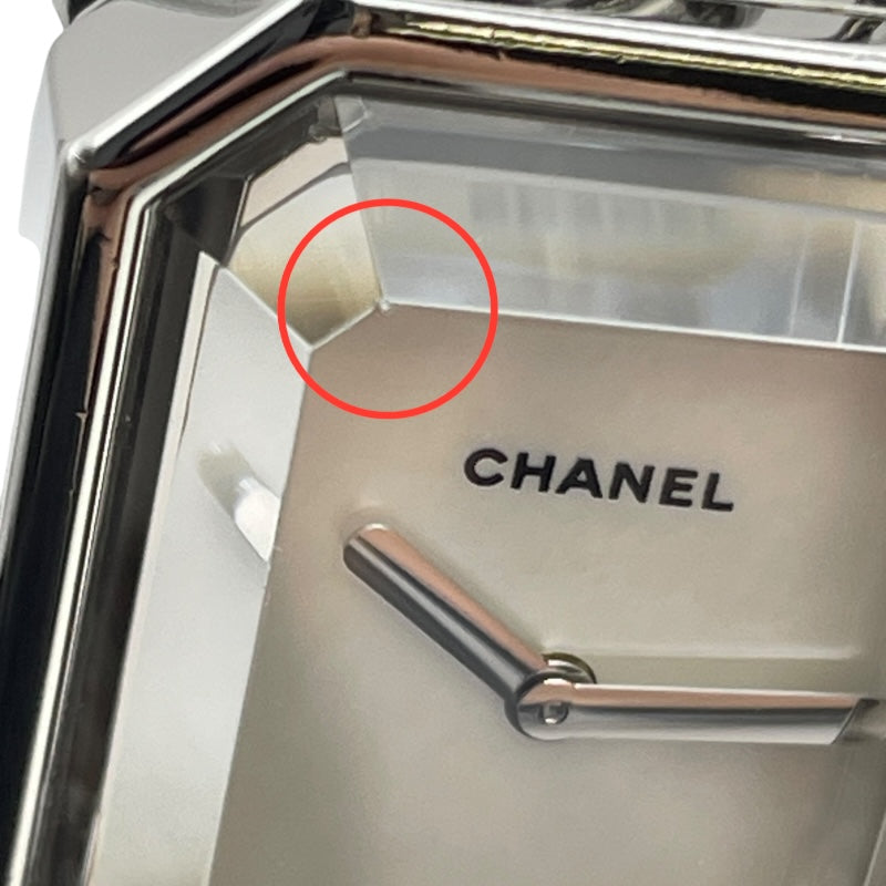 シャネル CHANEL プルミエール L H1064 ホワイトシェル SS クオーツ レディース 腕時計